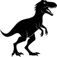 un' dettagliato composizione di dinosauro silhouette vettore
