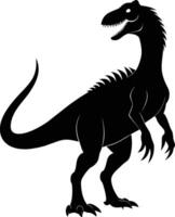 un' dettagliato composizione di dinosauro silhouette vettore