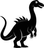 un' dettagliato composizione di dinosauro silhouette vettore