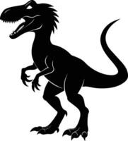 un' dettagliato composizione di dinosauro silhouette vettore