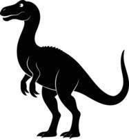 un' dettagliato composizione di dinosauro silhouette vettore