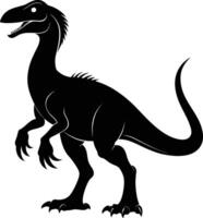 un' dettagliato composizione di dinosauro silhouette vettore