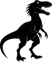 un' dettagliato composizione di dinosauro silhouette vettore