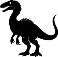 un' dettagliato composizione di dinosauro silhouette vettore