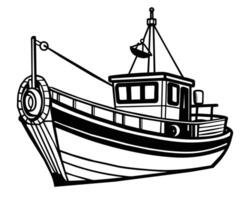 pesca barca colorazione disegno vettore