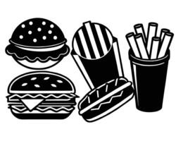 veloce cibo icone azione illustrazione design vettore