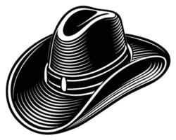 cappello contadino giardiniere o cowboy illustrazione nero e bianca vettore