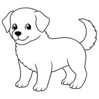 cane colorazione libro illustrazione linea arte vettore