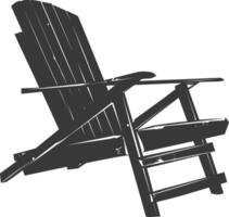 silhouette spiaggia sedia pieno nero colore solo vettore