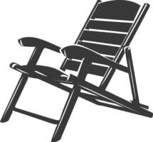 silhouette spiaggia sedia pieno nero colore solo vettore
