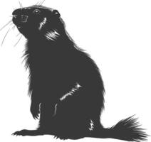 silhouette marmotta animale nero colore solo pieno corpo vettore