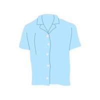 cartone animato Abiti maschio leggero blu maglietta. vettore