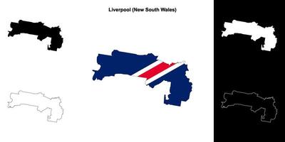 Liverpool vuoto schema carta geografica impostato vettore