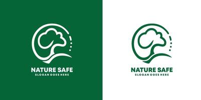 natura ambiente verde sicuro albero logo design modello, eps 10 professionista illustrazione vettore