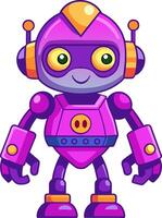 cartone animato viola robot illustrazione vettore