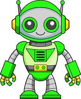 cartone animato verde robot illustrazione vettore