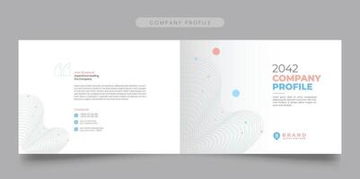 creativo aziendale moderno bi piegare paesaggio azienda profilo e opuscolo modello annuale rapporto o libro copertina design. vettore