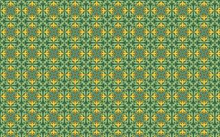 verde e giallo batik floreale senza soluzione di continuità azulejo pavimento piastrella orientale Vintage ▾ senza soluzione di continuità modello floreale textures vettore