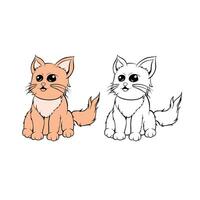 gattino figli di colorazione libro illustrazione. vettore