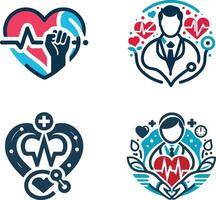 logo per un' cardio clinica illustrazione vettore