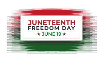 juneteenth la libertà giorno. afroamericano indipendenza giorno, giugno 19. bandiera manifesto, aviatore e sfondo design. agitando panafricano bandiera illustrazione. vettore