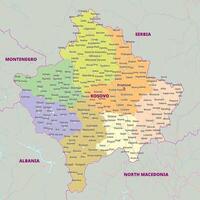 carta geografica di kosovo politico vettore