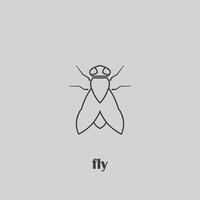 disegno del logo della mosca vettore