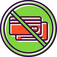 Proibito cartello pieno design icona vettore