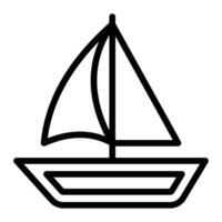 vela barca linea icona design vettore