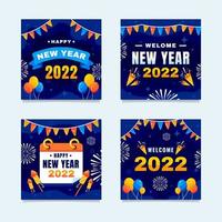 set di post sui social media per la celebrazione del capodanno 2022 vettore