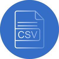 csv file formato piatto bolla icona vettore