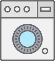 lavaggio macchina linea pieno leggero icona vettore