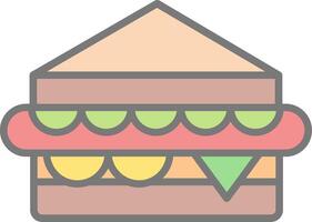 Sandwich linea pieno leggero icona vettore