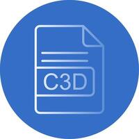 c3d file formato piatto bolla icona vettore