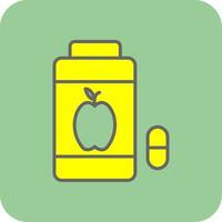 vitamine pieno giallo icona vettore