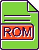 rom file formato pieno design icona vettore