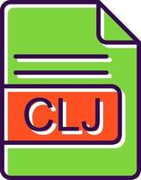 clj file formato pieno design icona vettore