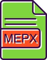 mepx file formato pieno design icona vettore