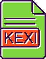 kexi file formato pieno design icona vettore