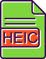 heic file formato pieno design icona vettore