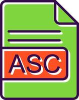 asc file formato pieno design icona vettore