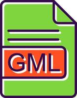 gml file formato pieno design icona vettore