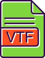vtf file formato pieno design icona vettore