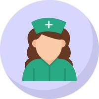 assistenza infermieristica piatto bolla icona vettore