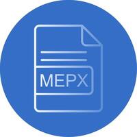 mepx file formato piatto bolla icona vettore
