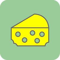 formaggio pieno giallo icona vettore