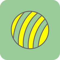 esercizio palla pieno giallo icona vettore