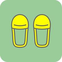 pantofole pieno giallo icona vettore