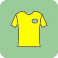 t camicia pieno giallo icona vettore