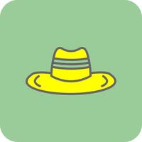 cowboy cappello pieno giallo icona vettore